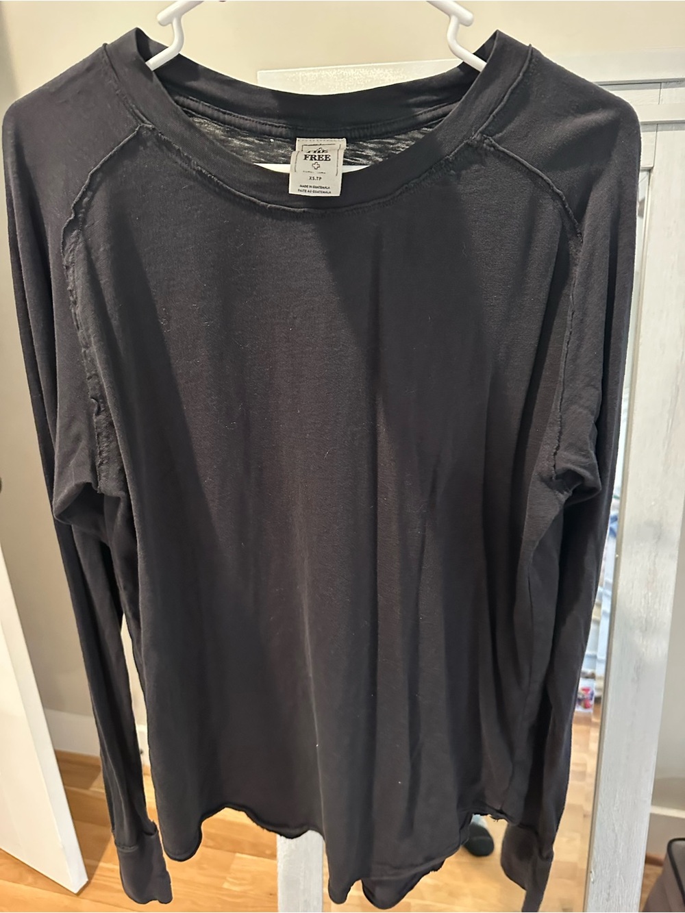 Free People Black Long-Sleeve Women's Crew Tee
